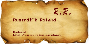 Rusznák Roland névjegykártya