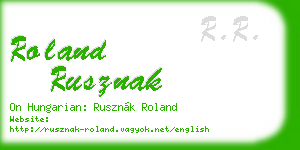 roland rusznak business card
