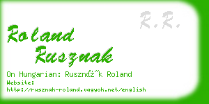 roland rusznak business card